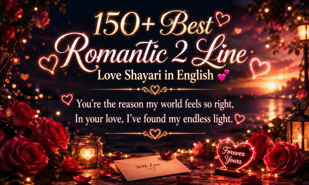 _150+ Best Romantic 2 Line Love Shayari in English 💕
