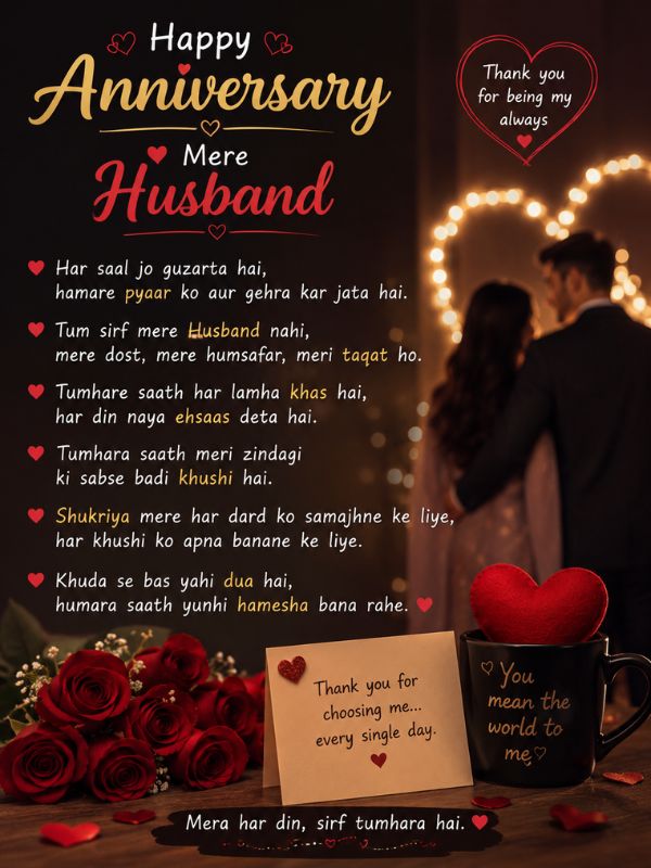 Anniversary Shayari for Husband