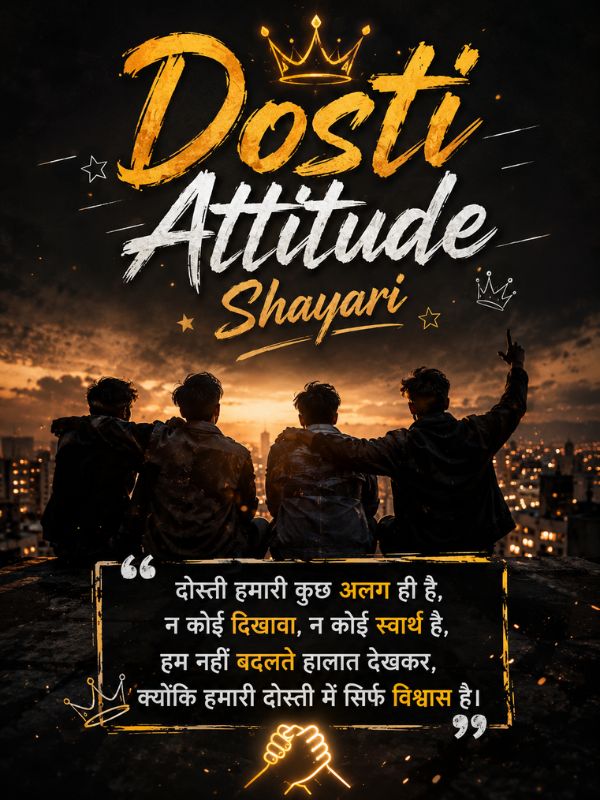 Dosti Attitude Shayari in Hindi