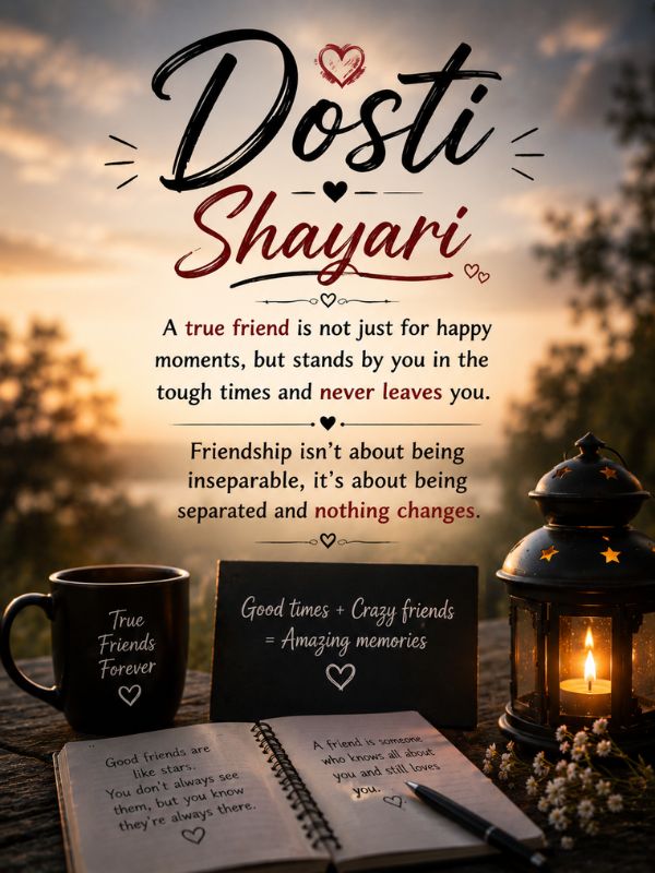 Dosti Shayari 2 Line English