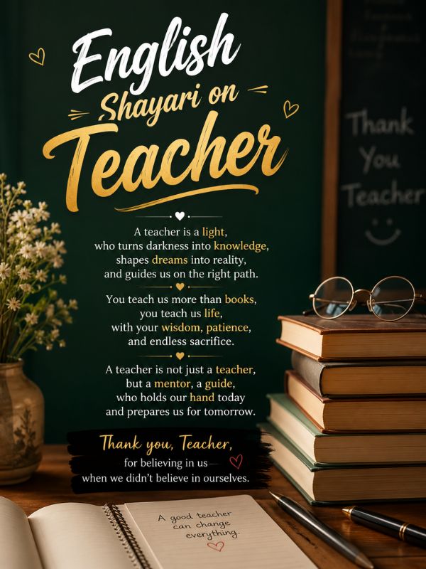 English Shayari on Teacher