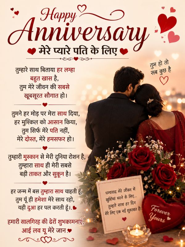 Happy Anniversary Shayari for Husband in Hindi