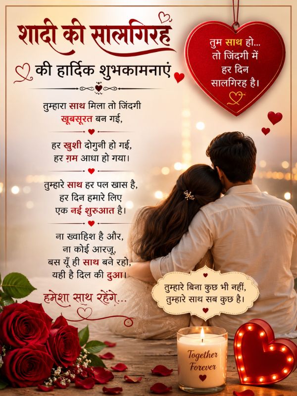Marriage Anniversary Shayari in Hindi