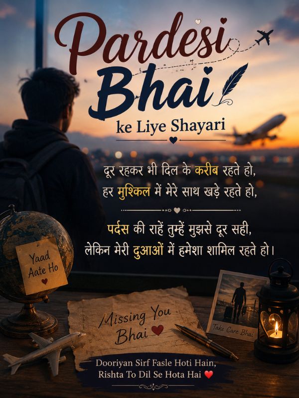 Pardesi Bhai ke Liye Shayari