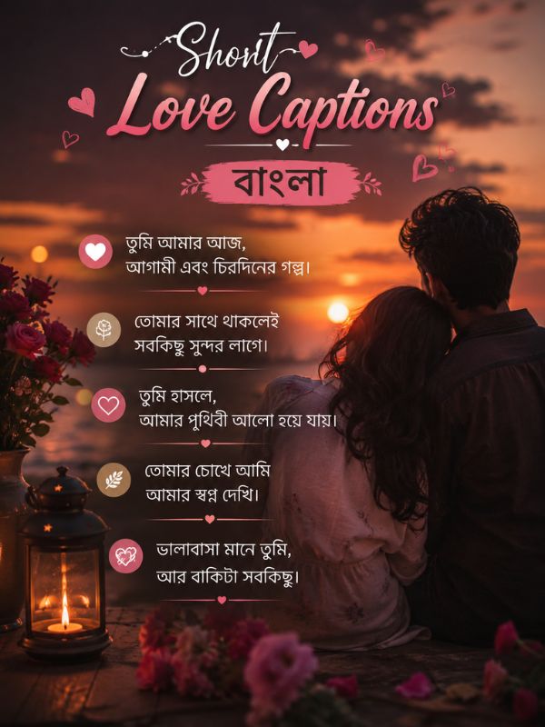 Short Love captions Bengali