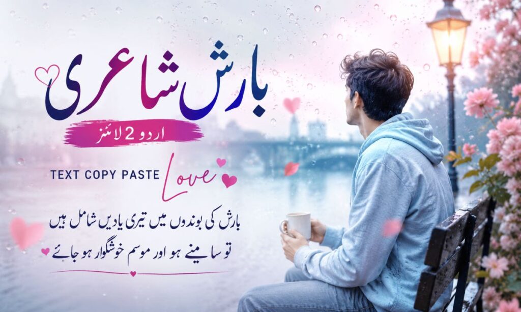 Barish poetry in Urdu 2 lines Text copy paste love
