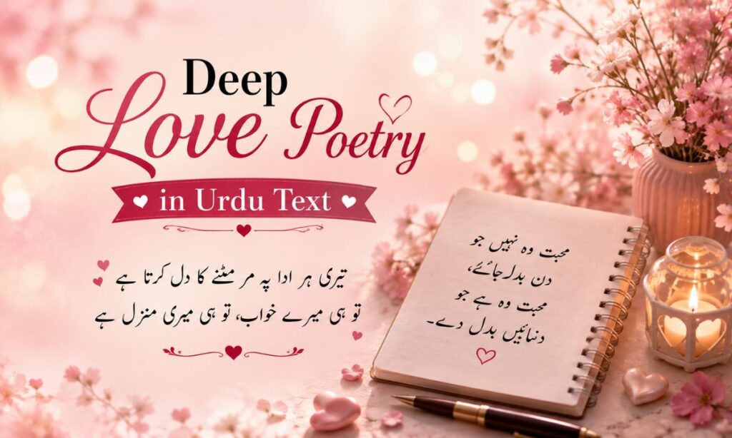 Deep Love Poetry in Urdu Text