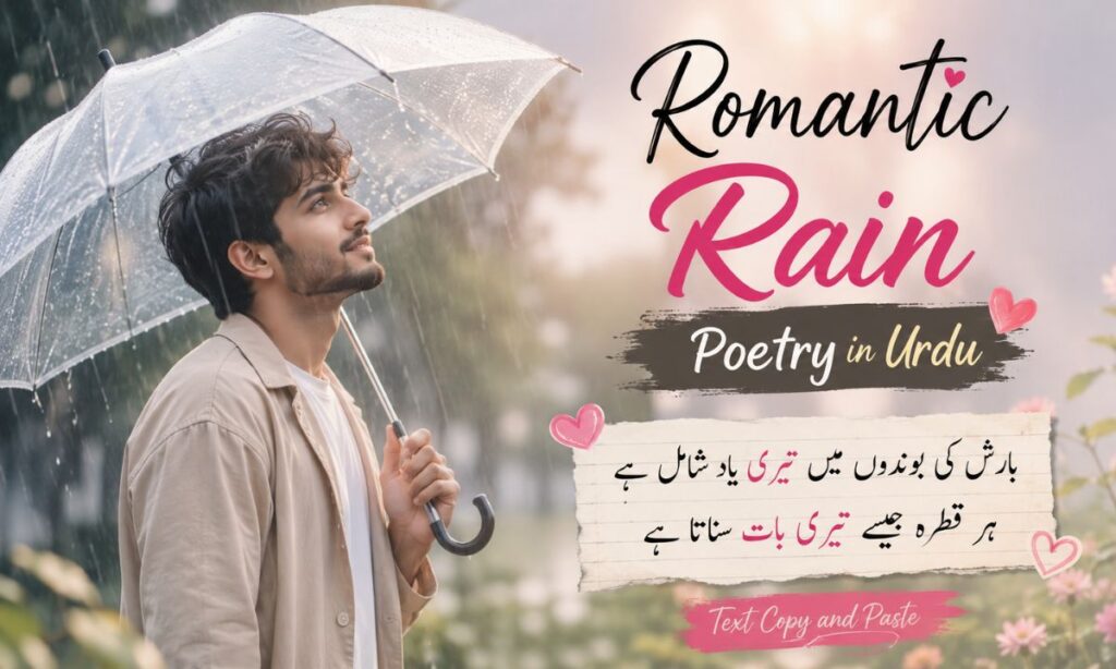 Romantic rain Poetry in Urdu text copy and paste