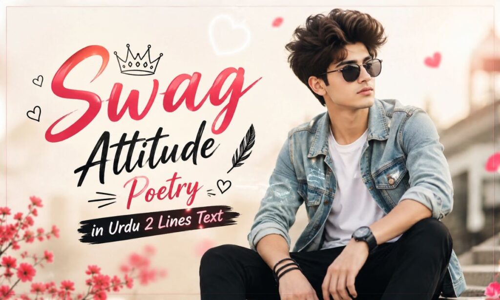 Swag Attitude poetry in Urdu 2 lines text 