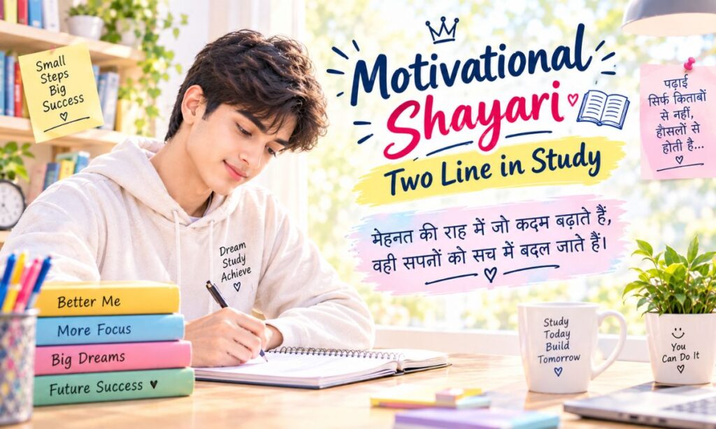 Motivational Shayari Two Line in Study