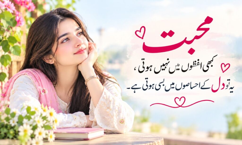 Deep love lines in Urdu text