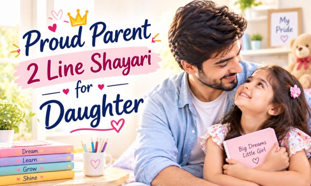 Proud Parent 2 Line Shayari for Daughter in English