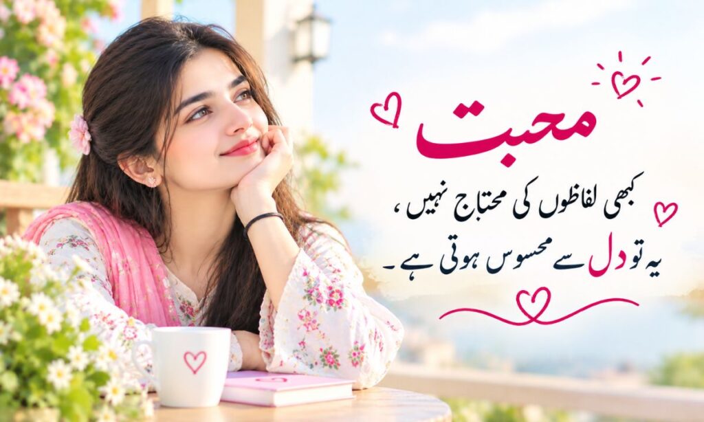 Short love lines in Urdu text